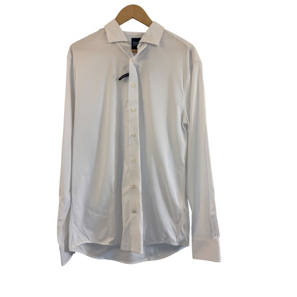 Johnnie-O Travis Performance Shirt Mens Medium White Long Sleeve Tweener Button